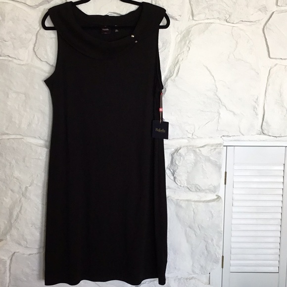 Rafella Dresses & Skirts - NWT Rafella XL Black Sleeveless Dress W/ Collar